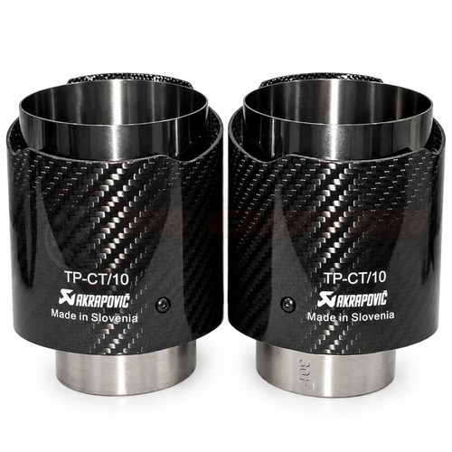 BMW Akrapovič Carbon Fibre Exhaust Tips, detail view
