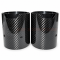 BMW Black Carbon Fibre Exhaust Tips V2, front view